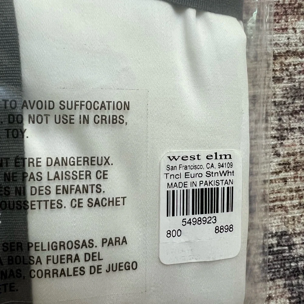 3 West Elm Silky TENCEL™ Euro Shams - White